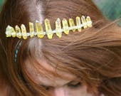 Sunshine Daydreams crystal crown, quartz crown, crystal headpiece, raw crystal crown, mermaid crown, alternative bride, yellow crystal crown