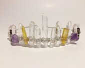 Wanderlust Tiara, quartz crown, crystal crown, smokey quartz crown, crystal headpiece, smokey quartz crown, amethyst crown, raw crystals