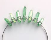 The Apple Aura Quartz Crown, quartz tiara, raw crystal crown, crystal headpiece, music festival crown, mermaid crown, child tiara