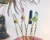 Gold Crystal Pins, Set of 4 quartz hair pins, gold bridal pins, quartz hair accessory, crystal bun pins, crystal hair pins
