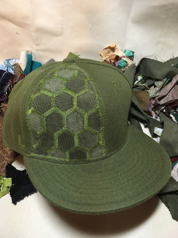 olive green fitted hats
