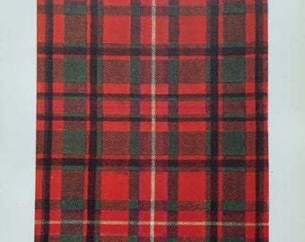 Mackinnon 1949 original vintage print from the clans and tartans of scotland by robert bain