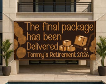 Retirement Banner Package Delivery Driver, Logistics Manager Warehouse Worker Retirement Party Decor Sign, Transportation Job Retirement