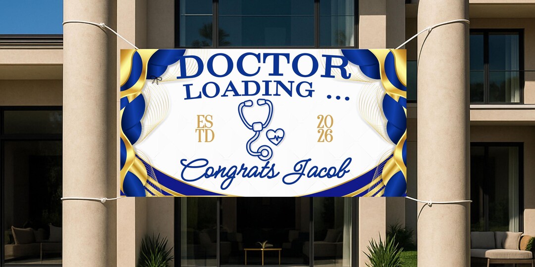 Med School Graduation Party Banner Nurse School Graduation Banner ...