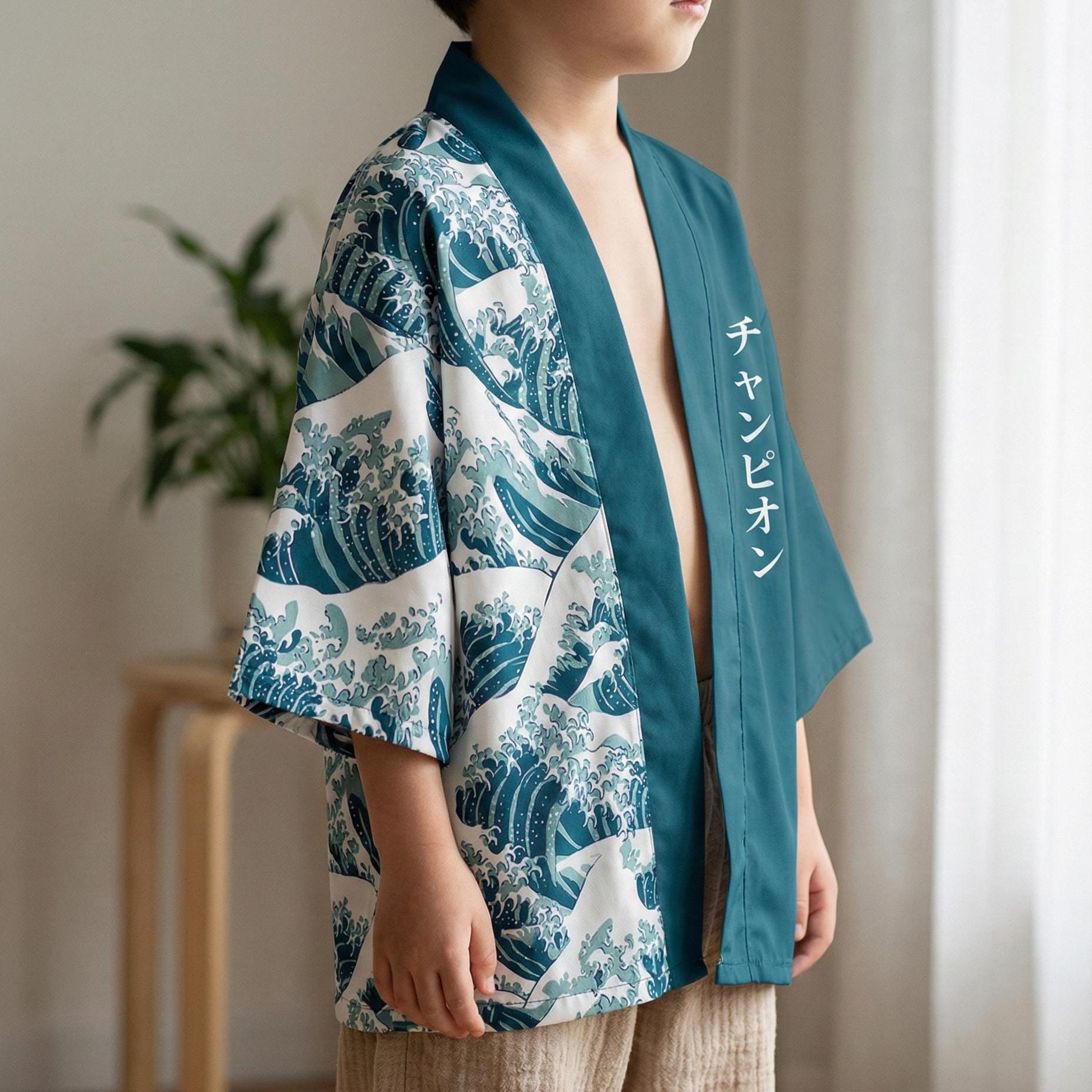 Bambino Rétro Giapponese Kimono Yukata Set Abito Tunica Asiatico