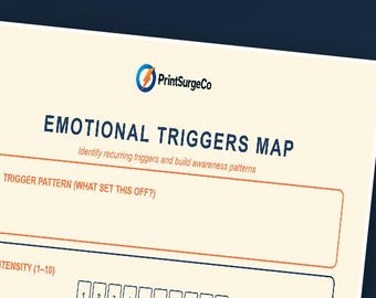 Emotional Triggers Map – Awareness Patterns Worksheet and Coping Reflection