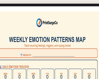 Weekly Emotion Patterns Map – Mood Tracking & Coping Reflection Worksheet