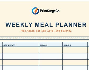 Weekly Meal Planner | Grocery List • Meal Prep • A4 A5 US Letter PDF