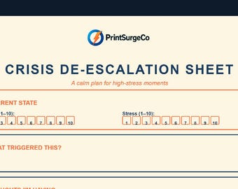 Crisis De-Escalation Sheet – Grounding & Calming Skills