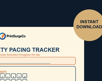 Daily Anxiety Pacing Tracker – Track Anxiety Levels & Coping Skills
