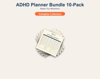 ADHD-plannerbundel van 10 stuks | Dagelijkse + wekelijkse structuur | Hulpmiddelen voor uitvoerende functies | Tijdblindheid | Sleep Tracker | Afdrukbare ADHD-sjablonen