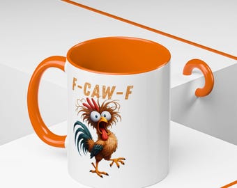 Personalized Funny F-CAW-F with Names Coffee Mug, Christmas Gifts For Coworker, Work Bestie Xmas Gift , Gift for Friends, Coworkers & Family