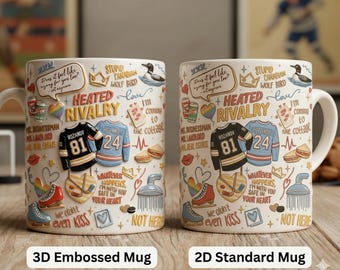 HR Hockey Inspired Embossed 3D Mug, Rozanov Hollander Hockey Gift, MM Romance Bookish Mug, Whatever Happens I'll Keep You Safe Coffee Cup