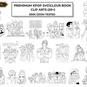 Kpop Demon Hunter Svg Png Bundle | Demon Hunters Inspired Svg | Digital Coloring Book Clip Arts | Sa-Ja Boy Png Svg for Cricut | Instant D