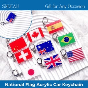 National Flag Acrylic Car Keychain