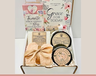 Christian Devotional Gift Box - Self Care Gift, Christmas Gift Set, Birthday Spa Gift Box, Thinking of you, Sympathy Gift Box for Women
