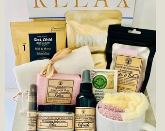 Relax Self-Care Gift Box for Her, Birthday Gift, Valentine’s Day Gift, Thinking of You Gift, Christmas Gift for Women