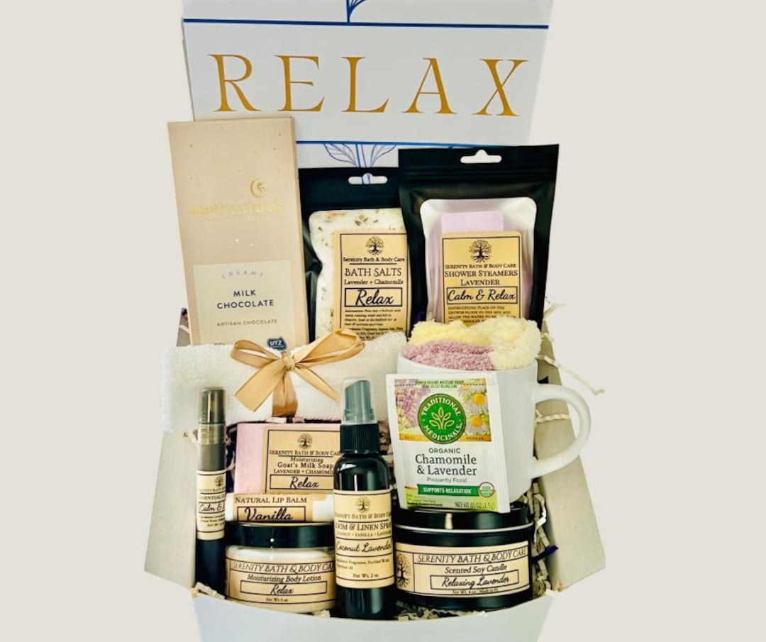 Relax Self Care Gift Box for Her – Spa Gift Set, Birthday Gift ...