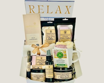 Relax Self Care Gift Box for Her – Spa Gift Set, Birthday Gift, Valentine’s Day Gift, Thinking of You, Christmas Gift for Women
