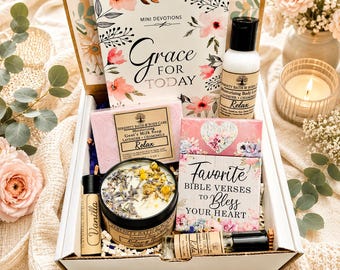 Christian Devotional Gift Box for Women, Self Care Gift Box, Thinking of You, Birthday Gift for Her, Faith Based Encouragement Prayer Gift