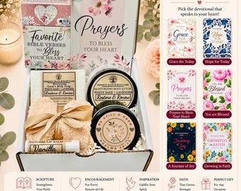 Christian Devotional Gift Box - Self Care Gift, Christmas Gift Set, Birthday Spa Gift Box, Thinking of you, Sympathy Gift Box for Women