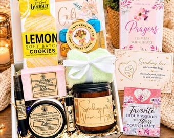 Christian Gift Box for Women, Thinking of You Gift, Faith Self Care Package, Warm Hugs & Blessings Gift