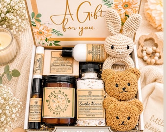New Mom Self Care Gift Box, Postpartum Care Package, New Mom Spa Gift, Encouragement Gift for Mama, Baby Shower Gift Set
