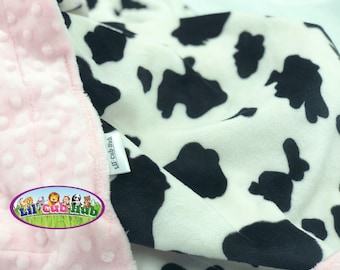 Cow Print Baby Blanket, Black and White Cow Soft Minky Blanket for Newborns, Babies & Toddlers, Baby Shower Gift