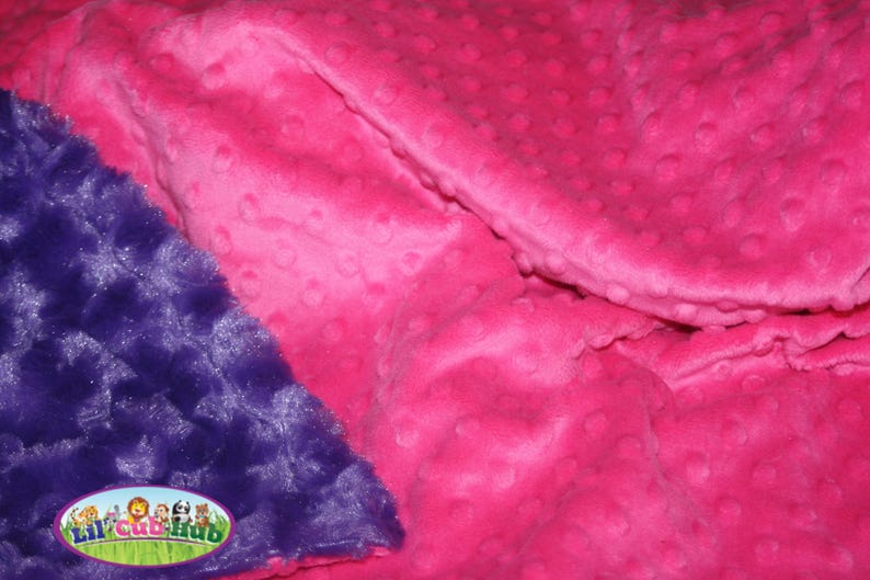 Personalized Minky Baby Blanket Nursery Hot Pink and Bright Purple Soft Blanket for Newborns Babies /& Toddlers \u2013 Stroller Shower Gift
