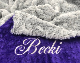 Personalized Minky Throw Blanket: Luxe Cuddle Faux Fur, Adult Size