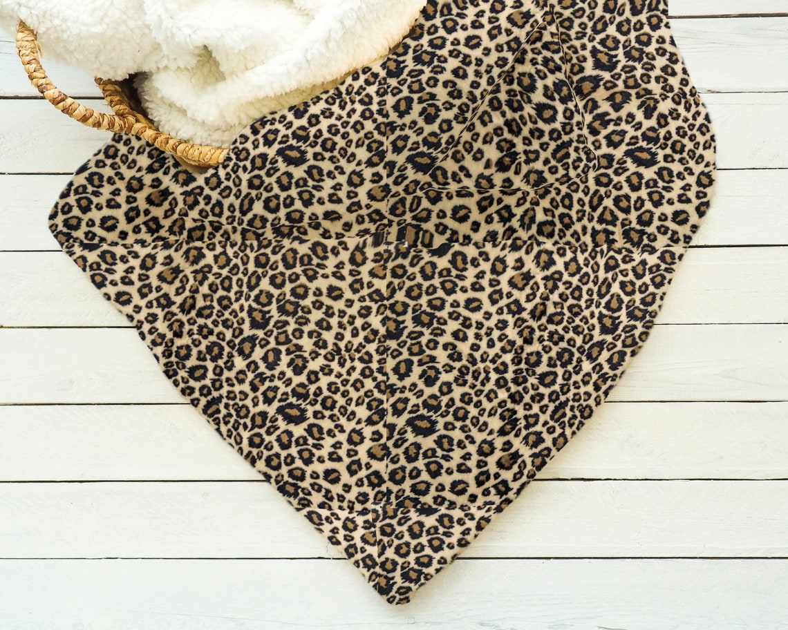 Cheetah Leopard Animal Print Personalized Minky Baby Blanket Etsy