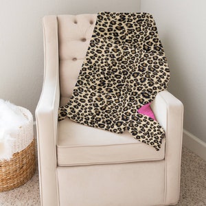 Cheetah Leopard Animal Print Personalized Minky Baby Blanket, Perfect for New Girl Baby Shower Gift, Jungle Nursery, or Safari Theme