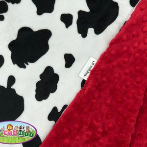 Adult Minky Blanket, Personalized Throw Blanket, Custom Name Blanket, Black White Cow Minky - Children, Tweens Teenagers, Adults, Moms, Dads