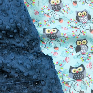 Baby Boy Woodland Owl Blanket, Minky Personalized Baby Gift, New Baby Shower Present
