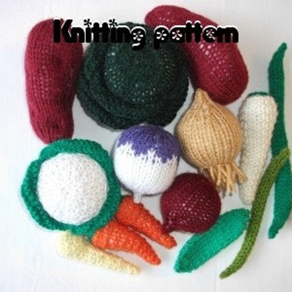 Knitting pattern vegetable assortment. UK seller.