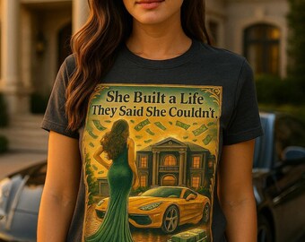 Empowering 'She Built a Life' Tee | Motivational Hustle Shirt for Women Entrepreneurs