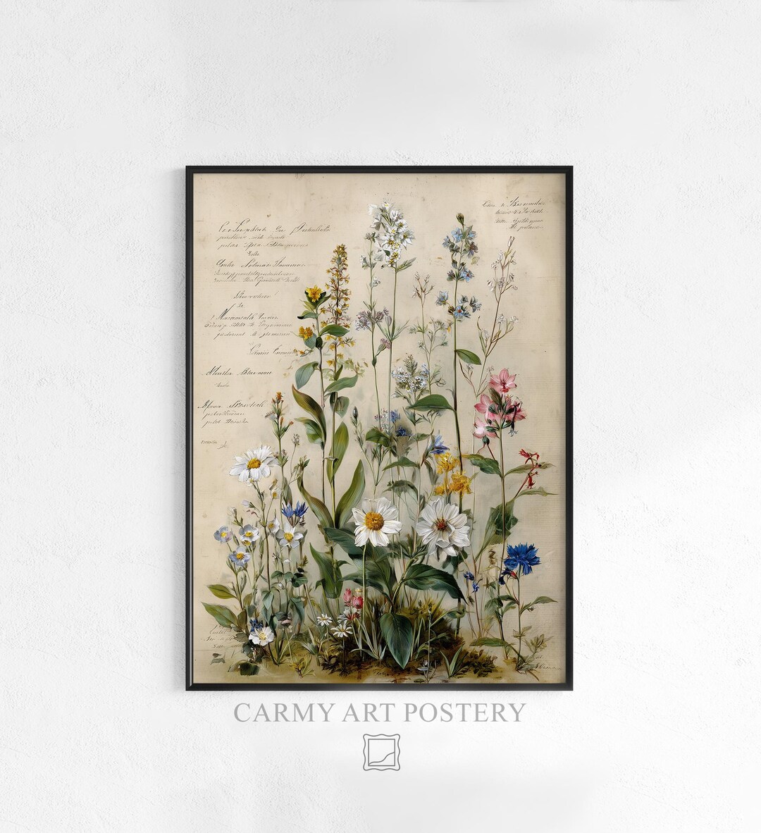 Antique Botanical Illustration Printable - Vintage Wildflowers and ...