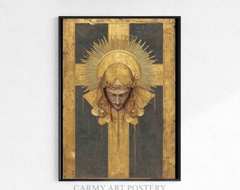 Heiliger Christus Benedicens-Druck – Religiöse Vintage-Wandkunst, byzantinische Ikone, kontemplative Stimmung, vergoldete Tafelkunst, digitaler Download 284