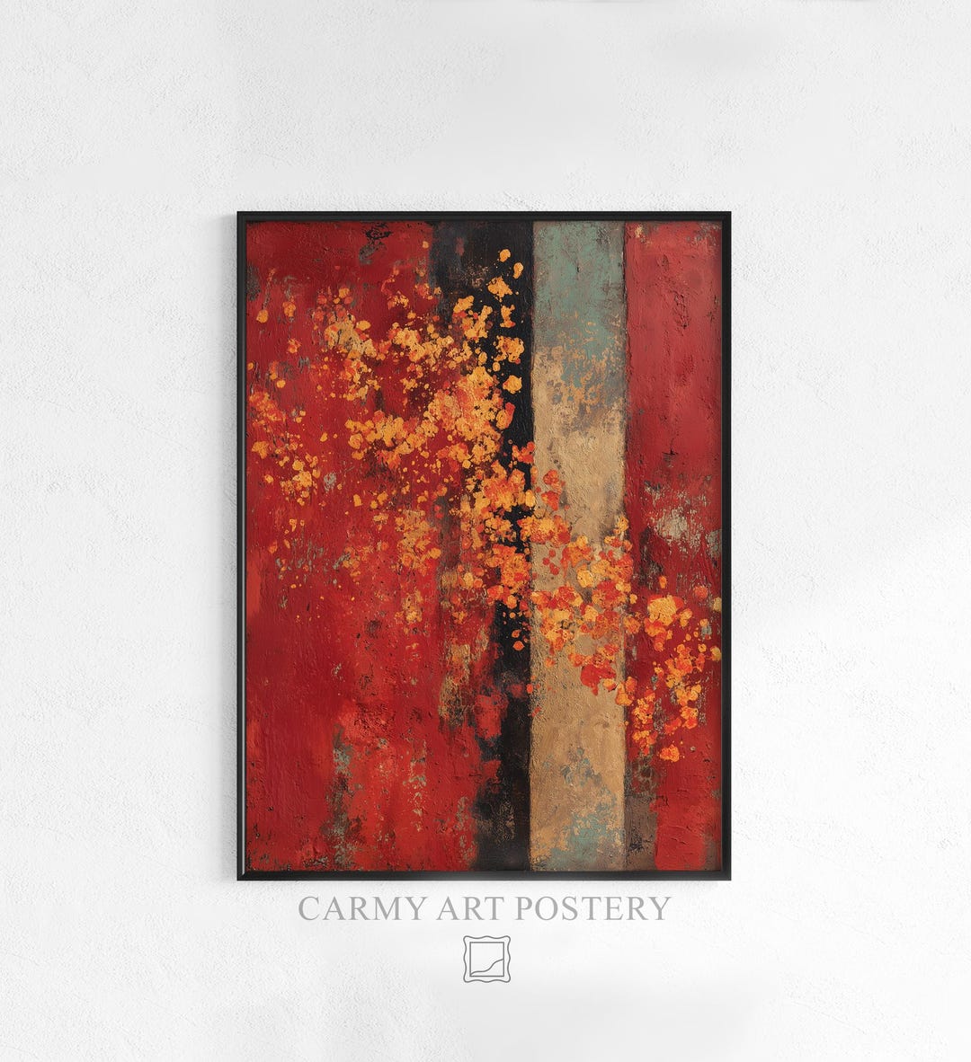 Curated visual reference: Gallery Detail: Moody Abstract Expressionist Vertical Panels