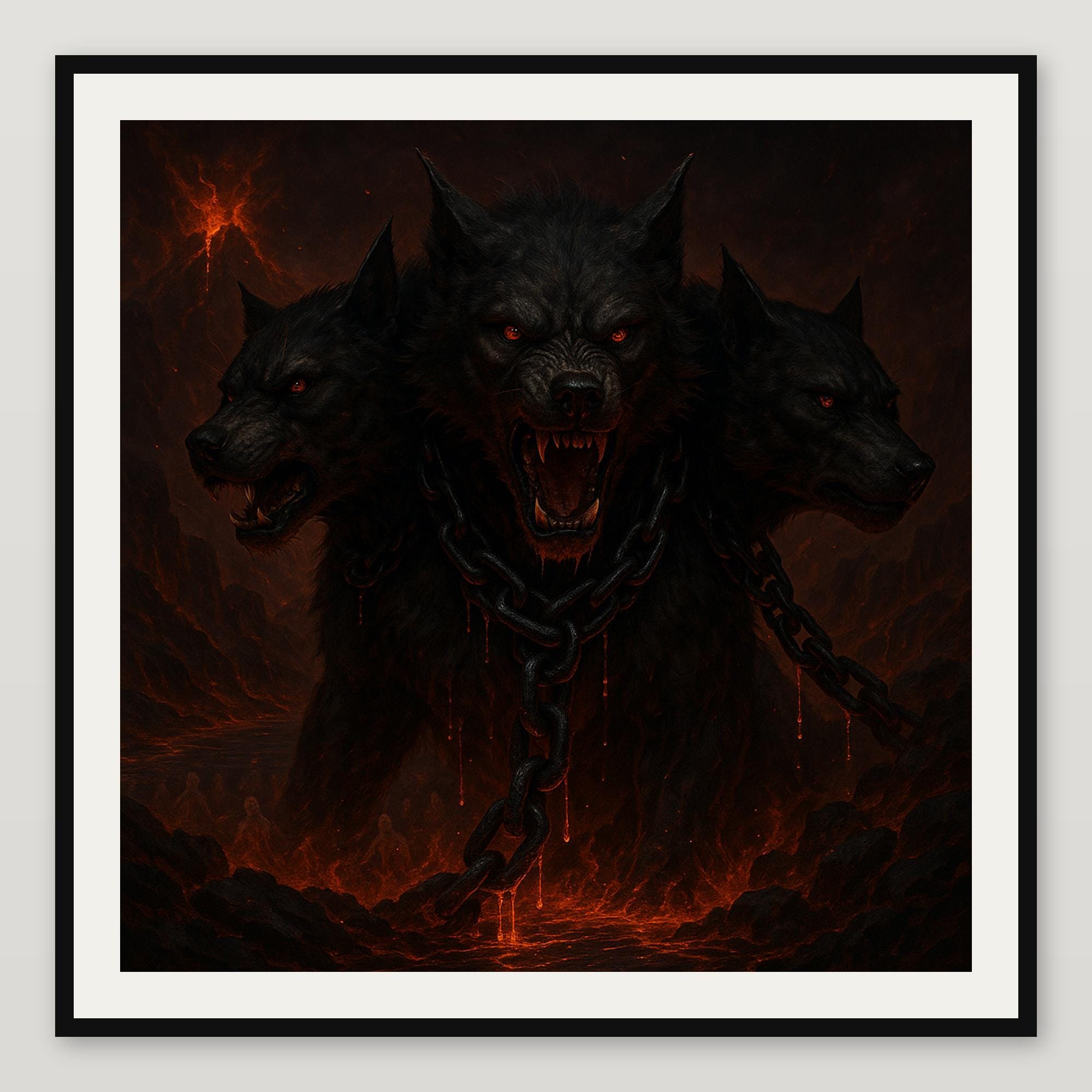 Cerberus Wall Art Print - Three Headed Dog of the Underworld - Instant ...