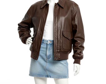 Oversized Women's Vintage Brown Genuine Sheep Leather Butter Soft Jacket