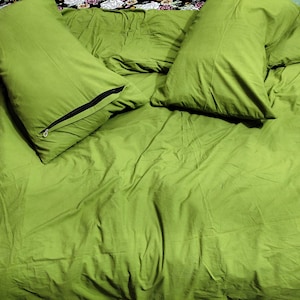 Ensemble de 3 housses de couette en coton - Literie minimaliste, literie unie douce et confortable, décoration d'intérieur