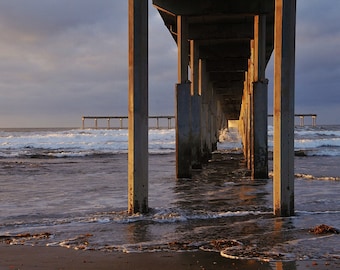 Ocean Beach Pier photo, Pier at sunset In Ocean Beach California, Home deco Wall decor, Beach decor, Seaside decor, Ocean Pier