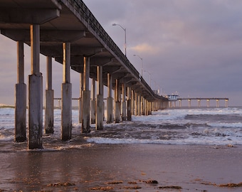 Ocean Beach Pier at sunset, wall decor, seascape, home decor