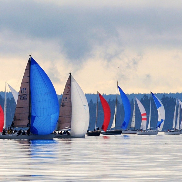 Sailboat Photo..... Seattle photo, A winter sail, Home decor, wall decor, nautical