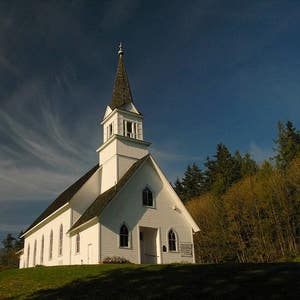 Little White Country church from the late 1800's photo, north of Seattle photo, wall decor, home decor, Silvana, Washington