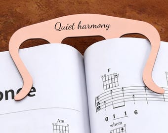 Personalized Music Page Holder Clip, Custom Engraved Sheet Music Bookmark for Musicians, Piano Violin Gift Music Lovers Christmas Gift