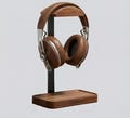 Personalized Walnut Headphone Stand, Custom Engraved Wood Headset Holder, Gamer Desk Setup, Audiophile Gift for Him, Music Studio Decor