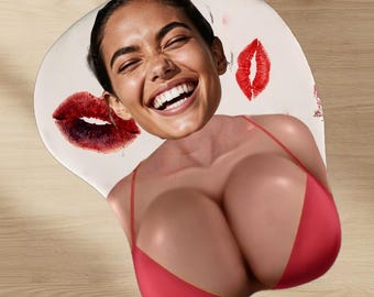 Cadeau personnalisé Saint-Valentin photo drôle 3D tapis de souris nouveauté Gamer tapis de souris repose-poignet, cadeau de bureau drôle humour adulte accessoire de bureau