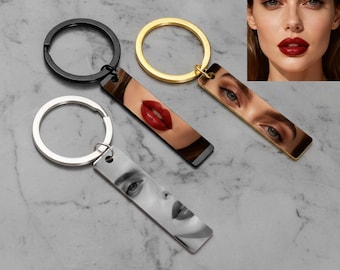 Custom Eye Photo Keychain Anniversary Gifts for Couple Personalized Keyring with Eye Picture  I See You Photo Keychain